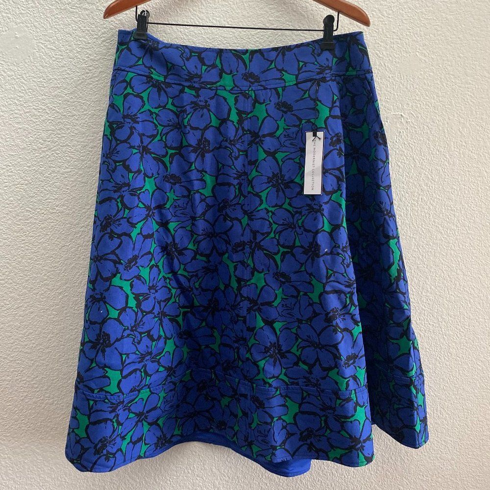 Lane Bryant The Modernist Collection Skirt Zip Closure Floral Pattern Size 14